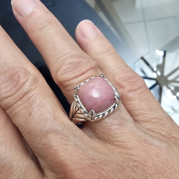 John Hardy Pink Quartz Basketweave Ring - Picture 3 of 11